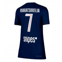 Stroje piłkarskie Paris Saint-Germain Khvicha Kvaratskhelia #7 Koszulka Podstawowej dla damskie 2025-26 Krótki Rękaw
